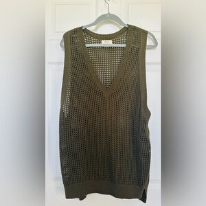 Olive Green Knit Sleeveless Top